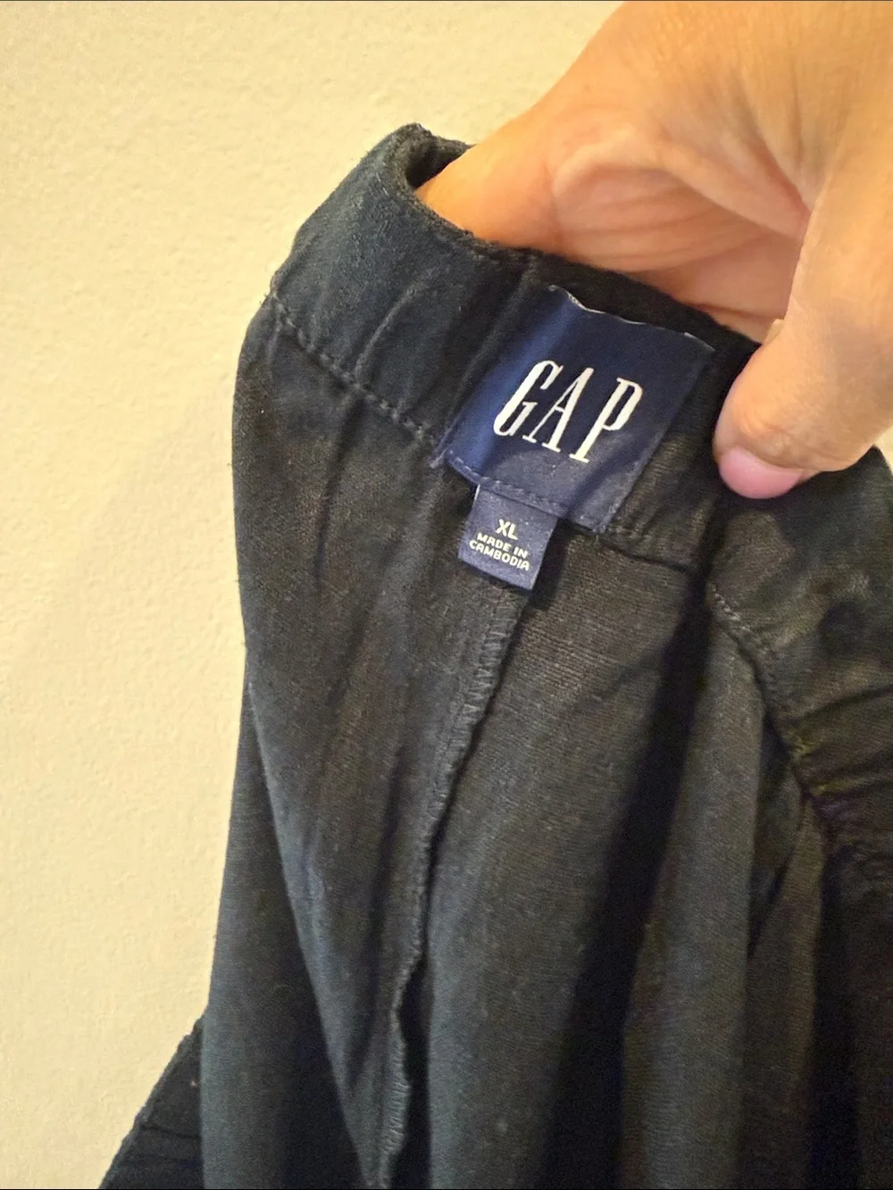 GAP Midnight Black Relaxed Pants xl linen woman’s cozy stretch lightweight new